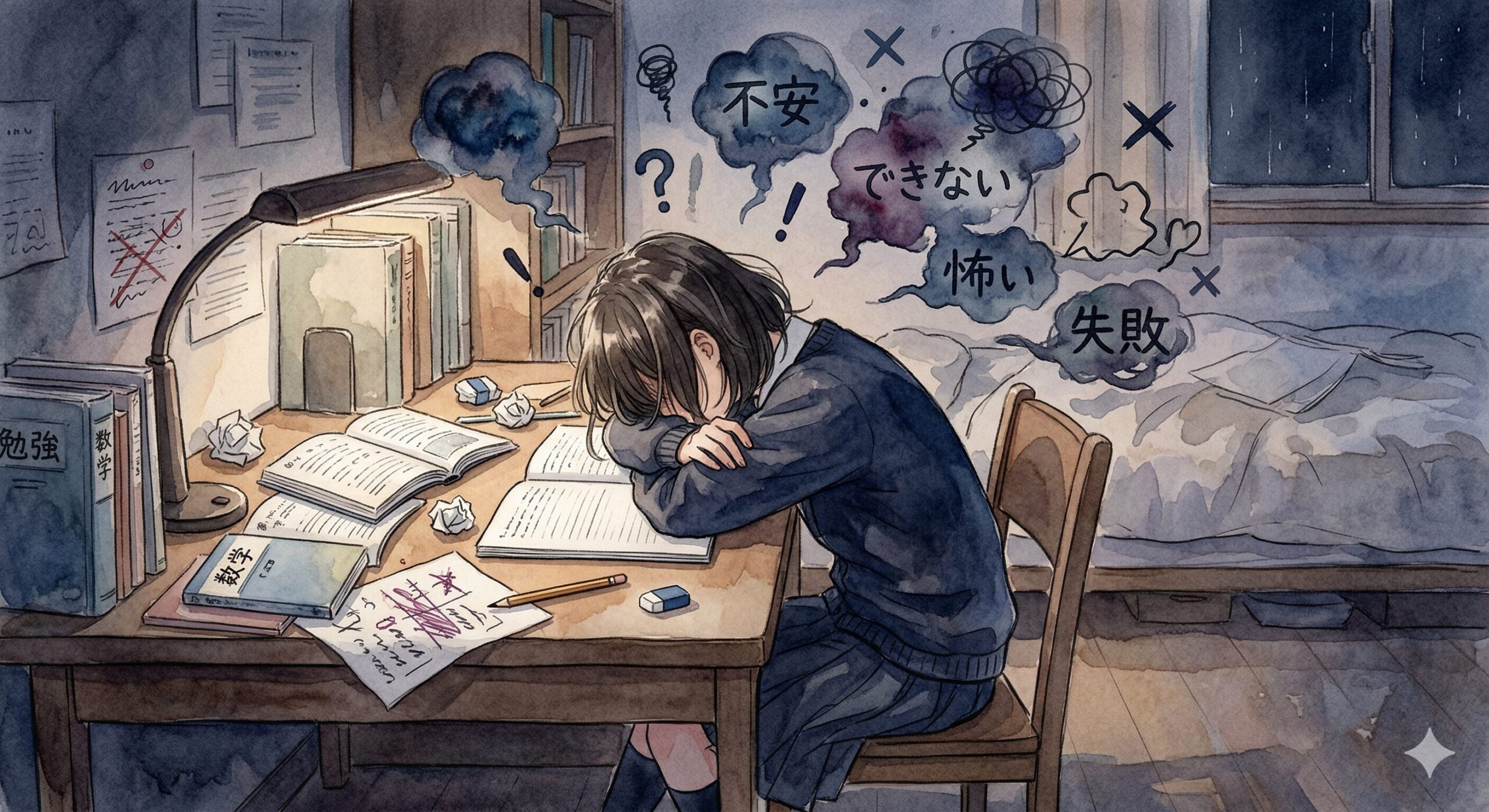 新河岸の個別指導塾で不安を抱えながらも頑張る姿