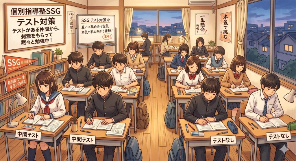 今、個別指導塾SSGでは本気のテスト期間を迎えています